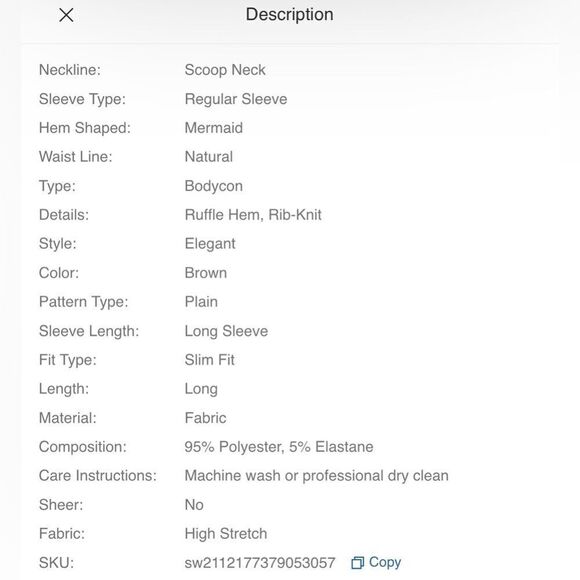 SHEIN Modely Rib-Knit Scoop Neck Mermaid Dress - Picture 6 of 7